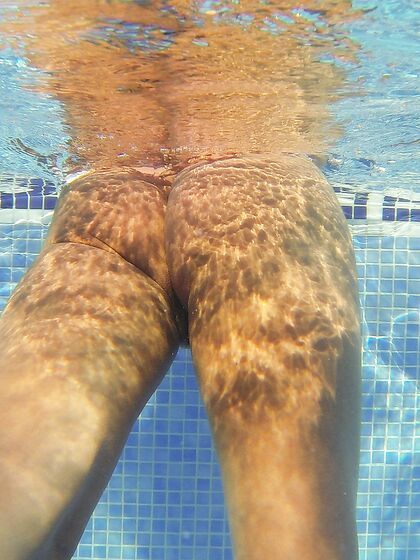 Underwater public nudity and finger fucking