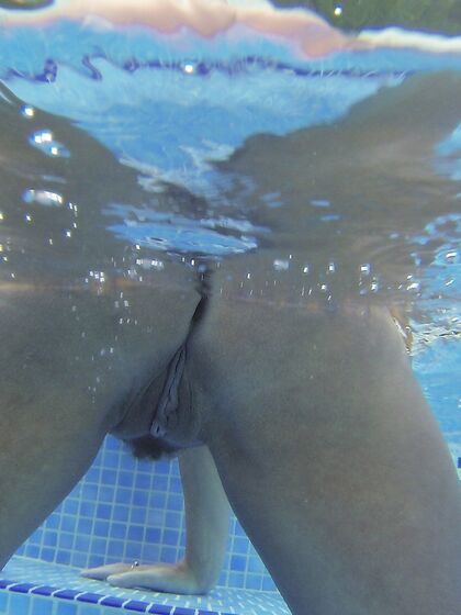 Underwater public nudity and finger fucking