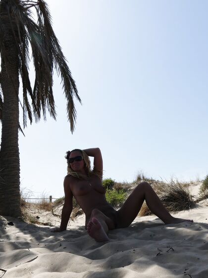 Playing and wetting on the public beach