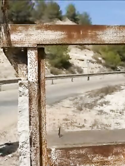 Outdoors canal masturbation