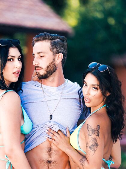 Queenie Sateen Shares Rock Hard Cock With Her Best Friend photos (Vanessa Sky)