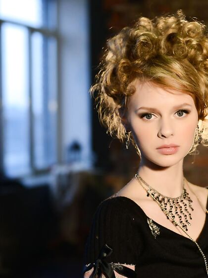 Blonde Teen Stunner Nika L Loses Her Classy Dress To Pose Wearing Only Her Black Stockings.