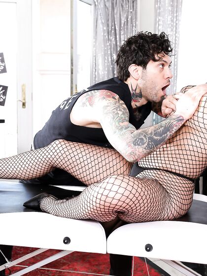 Nymphomaniac Bitch In Fishnets Gets Fucked Hard photos (Angela White)