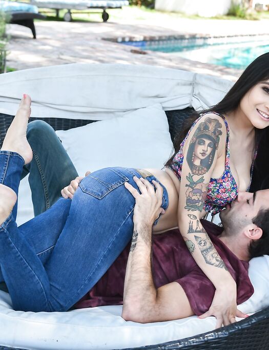 Gorgeous Asian Girl With Fake Boobs Pleases Lucky Dude Outdoors photos (Brenna Sparks)