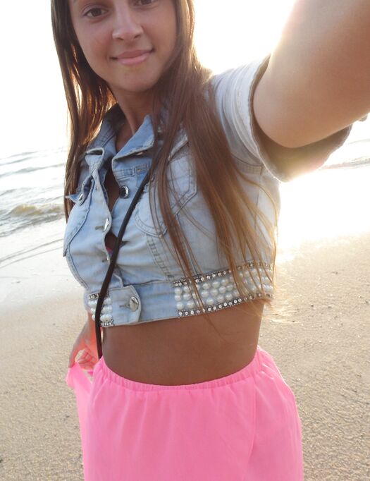 at the beach with Melena Maria Rya