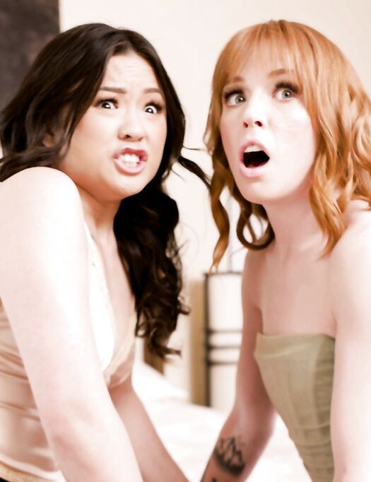 Madi Collins, Lulu Chu And Whitney Wright Pleasuring Each Other In Bed