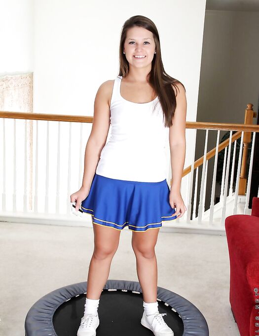 Cute Brunette Penny Nubiles Shows Her Flexibility By Spreading Her Legs Wide And Touching Herself photos (Abby Cross)