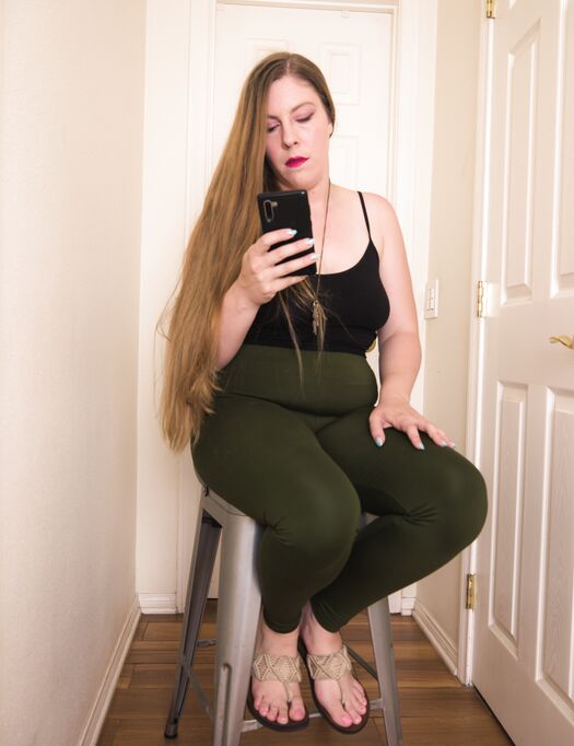Forest Green Leggings On The Floor - Free