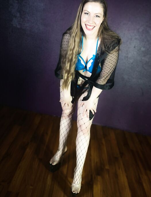 Blue Lingerie Fishnet And Black Robe - Zip