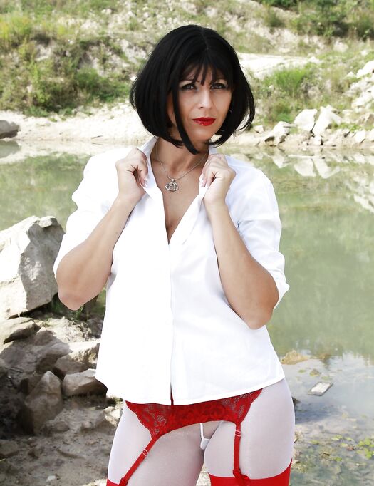 Red Ars Vivendi Nylons over Pantyhose