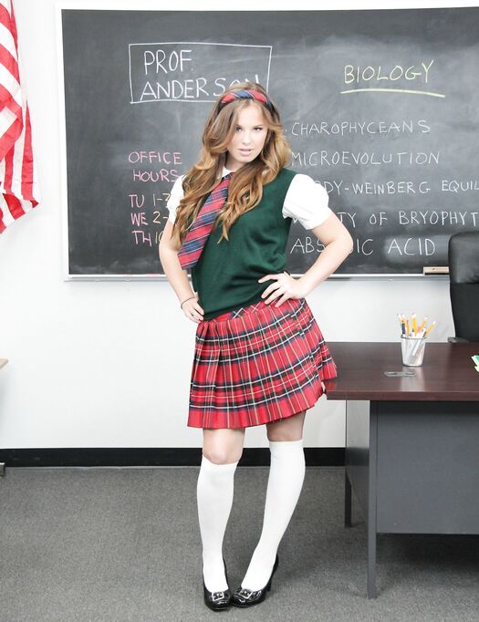 Pretty Schoolgirl Jillian Janson Teases The Camera With Her Tight Pussy Before Fucking