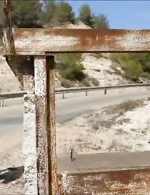 Outdoors canal masturbation